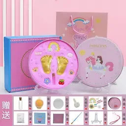 Newborn Baby And And Foot Prints Clay Fetal Hair Souvenirs Set