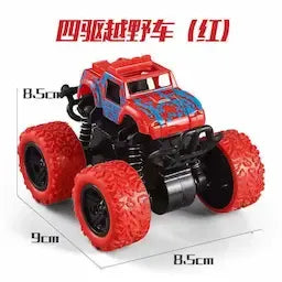 Inertial four-wheel drive off-road vehicle children's toy model car anti-fall toy random color