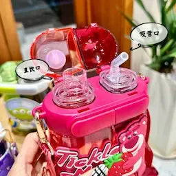 520ml Cute Cartoon Buzz Lightyear Lotso Alien Strawberry Bear Punk Double Drinking Sippy Cup Tritan Water Cup