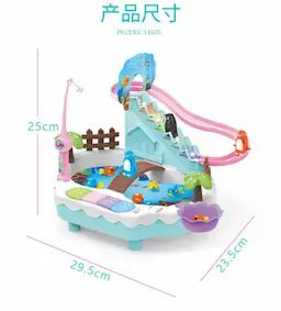Children's magnetic fishing toy with penguin climbing stairs music Battery operated toys