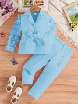 Girl Coat with long pants two piece Girls Coat And Pants Set