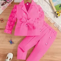 Girl Coat with long pants two piece Girls Coat And Pants Set