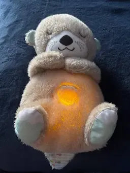 Soothe 'n Snuggle Otter Portable Plush Sound Machine with Music Lights & Breathing Motion for Newborns 0+ Months