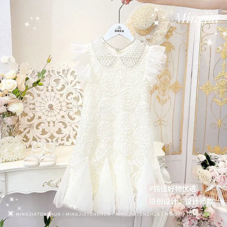 Elegant Girls' Dresses Summer 2026 New Style Stylish Girls' Vest Dress Tulle Skirt Children's Clothing Princess Dress