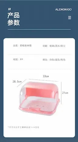 Dustproof Water Cup Supplies Tableware Daily Bottle Storage Box Flip Cover drain Storage Box Dustproof