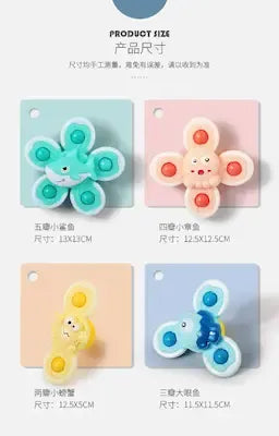 Baby spinning suction cup toy for early education puzzle
