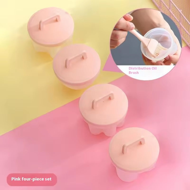 Egg boiler, pudding maker, egg decorating mold for baby attraction (4pcs mold & one pcs brush set)