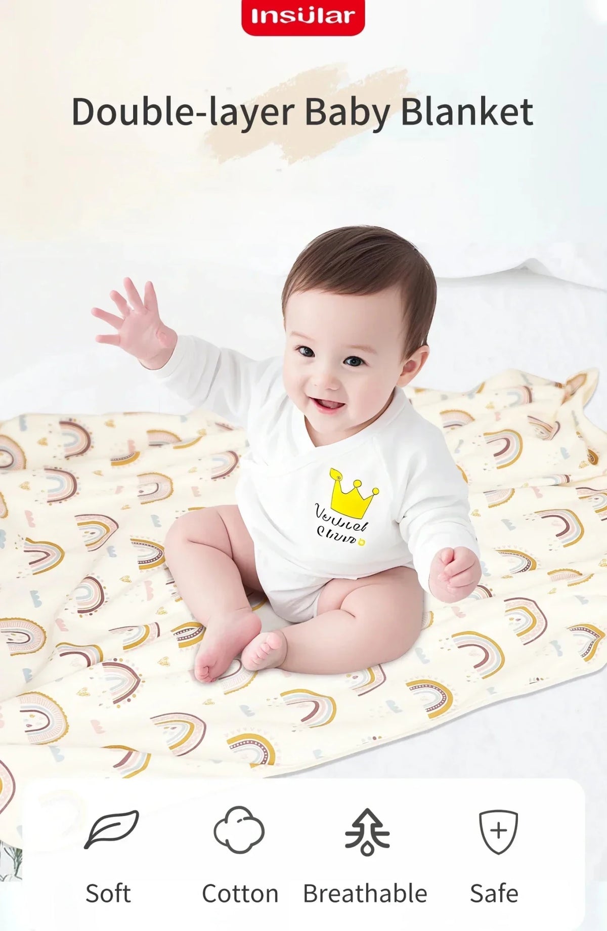 Infant knit Swaddling Quilt 2-layer Baby Blanket Skin-friendly Child Soft Cover 100% Cotton Kids Nap Blanket Breathable 1-3Y - BaBy's World
