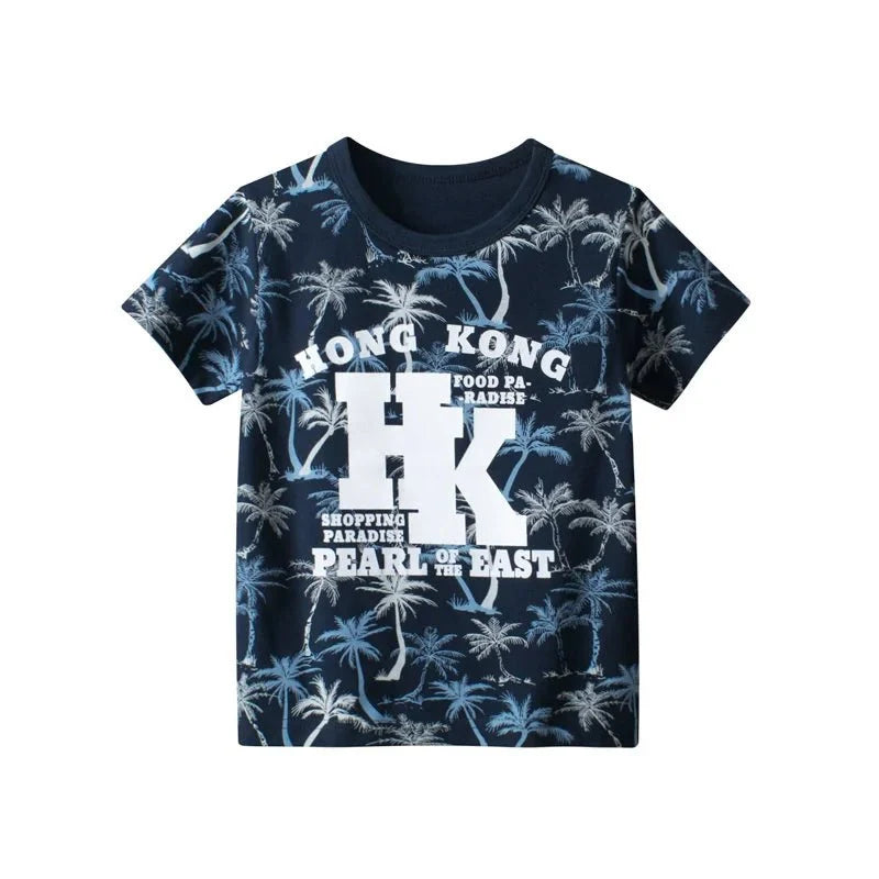 Jumping Meters Hot Selling Boys Girls Summer Baby T Shirts Short Sleeve Cartoon Cars Toddler Tees Tops Boys Girls Clothing - Mom & Kids
