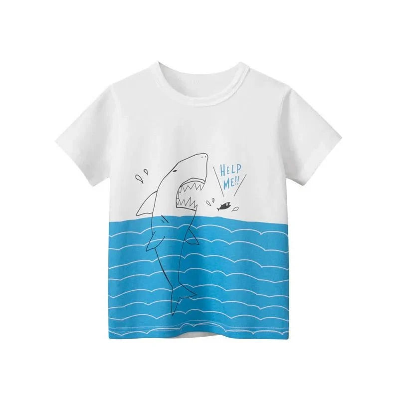 Jumping Meters Hot Selling Boys Girls Summer Baby T Shirts Short Sleeve Cartoon Cars Toddler Tees Tops Boys Girls Clothing - Mom & Kids