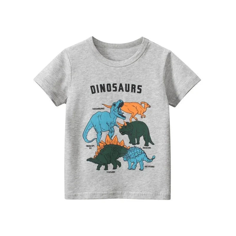 Jumping Meters Hot Selling Boys Girls Summer Baby T Shirts Short Sleeve Cartoon Cars Toddler Tees Tops Boys Girls Clothing - Mom & Kids