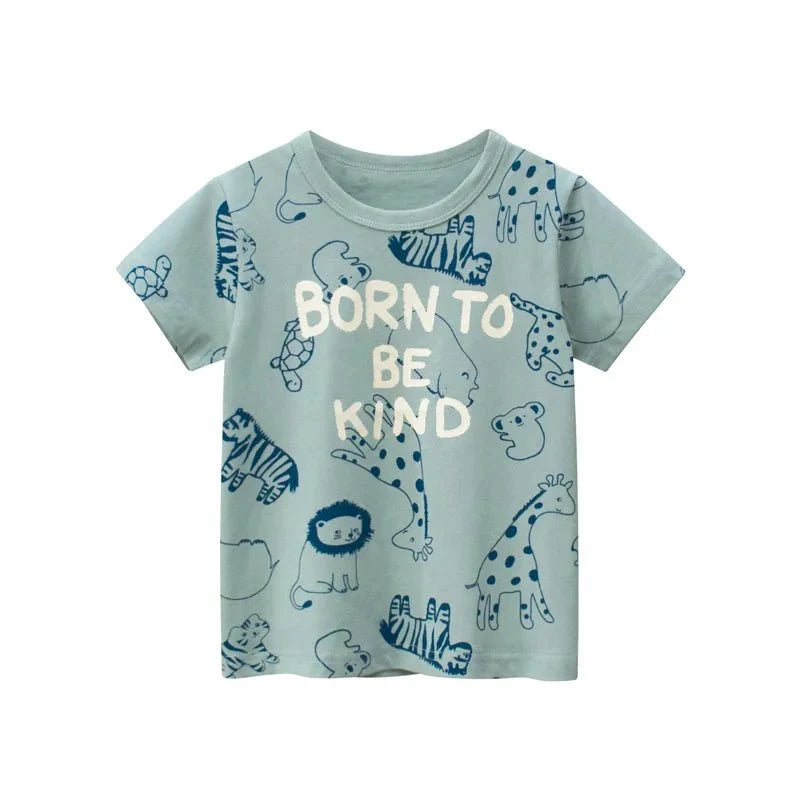 Jumping Meters Hot Selling Boys Girls Summer Baby T Shirts Short Sleeve Cartoon Cars Toddler Tees Tops Boys Girls Clothing - Mom & Kids