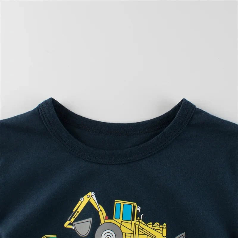 Jumping Meters Hot Selling Boys Girls Summer Baby T Shirts Short Sleeve Cartoon Cars Toddler Tees Tops Boys Girls Clothing - Mom & Kids