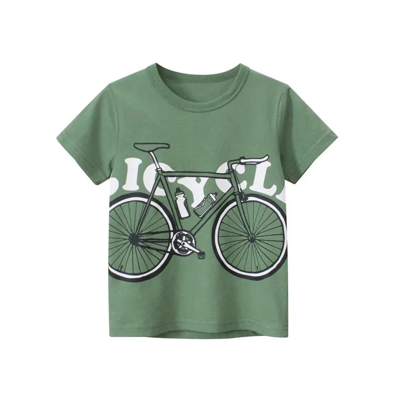 Jumping Meters Hot Selling Boys Girls Summer Baby T Shirts Short Sleeve Cartoon Cars Toddler Tees Tops Boys Girls Clothing - Mom & Kids