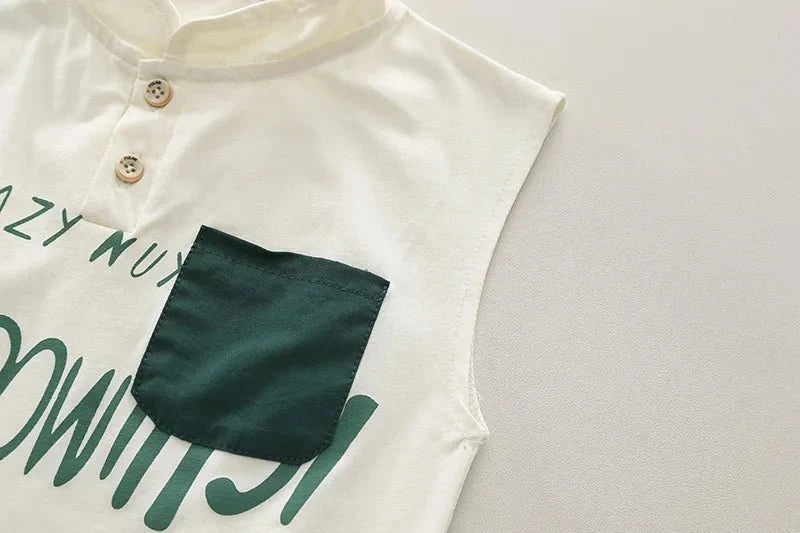 Kids Boy Piece - Kids Baby Boy 2 Piece Set Summer Fashion Letter Print Turtleneck Sleeveless T-shirts and Shorts Infant Boys