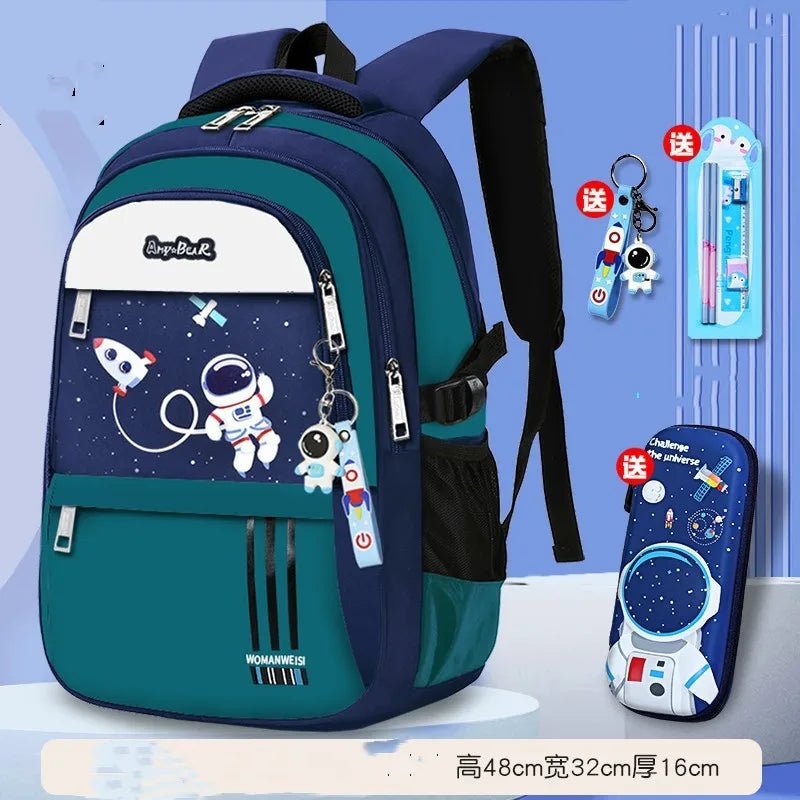 Kids Backpack Children School Bags for Boys Orthopedic School Backpack Waterproof Primary Schoolbag Book Bag (Green) - BaBy's World