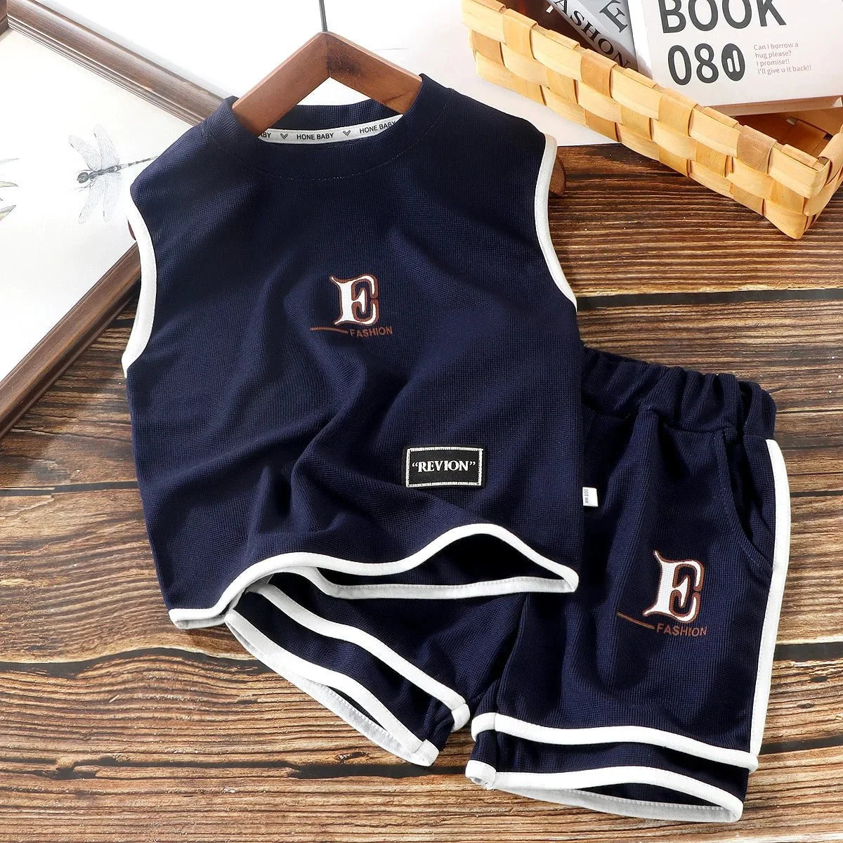 Kids Clothing Sets Summer Sleeveless T-shirt +shorts 2pcs/set Sport Suits for Boys Waffle Baby Sports Tracksuits Toddler Outfits - Mom & Kids
