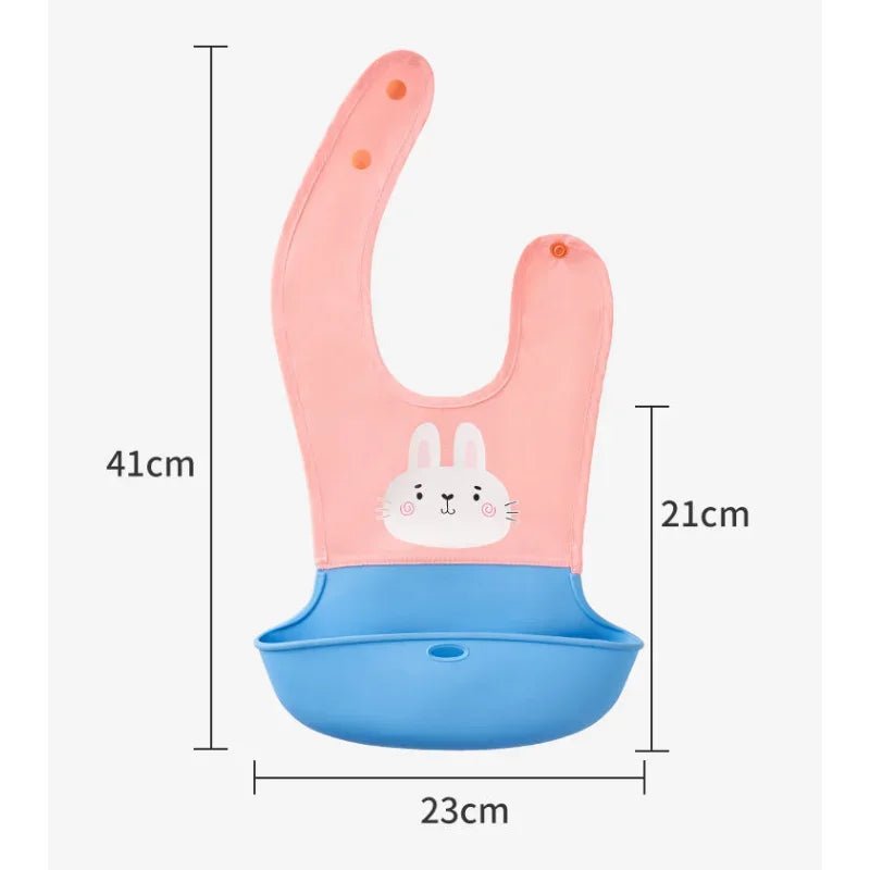 Kids Soft Waterproof Baby Silicone Bibs Cute Cartoon Printed Adjustable Girl Boy Children Lunch Newborn Feeding Stuff Bib