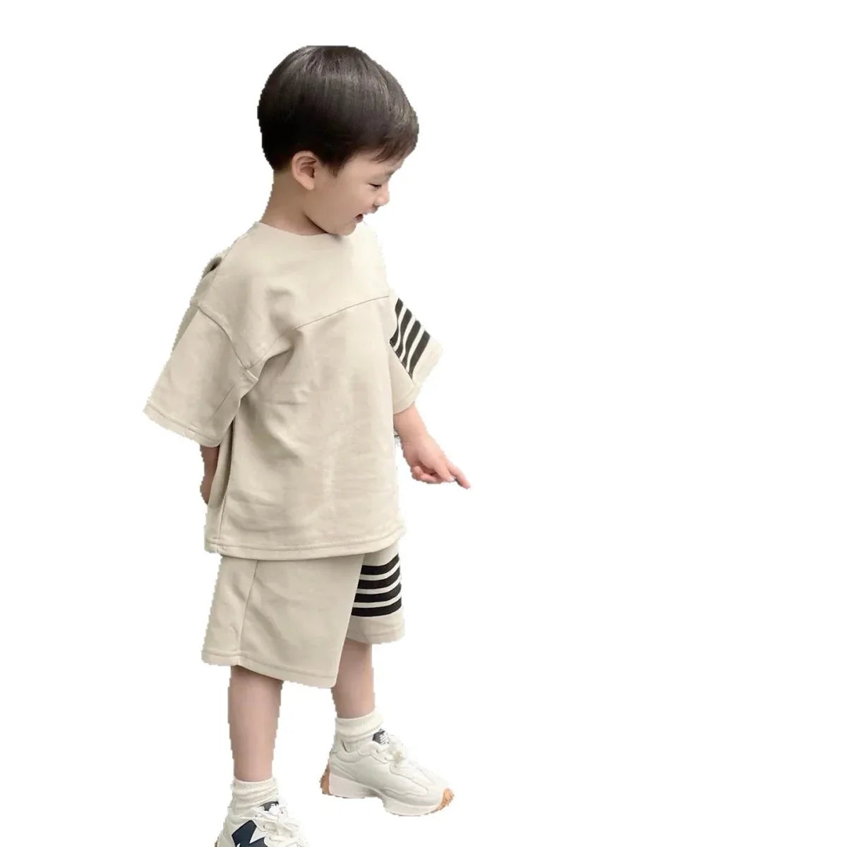 Kids Sportswear Piece - Kids Sportswear 2 Piece Set Korean Style Short Sleeve and Shorts Outfit for Boys and Girls - Boys