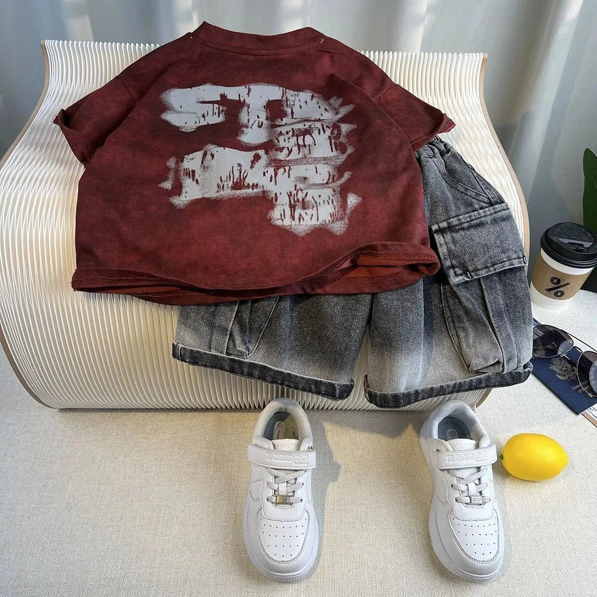 Korean Children Summer - Korean Children's Summer Clothes Kids Set Outfits Boys 2025 Handsome Sleeveless&Short Sleeved