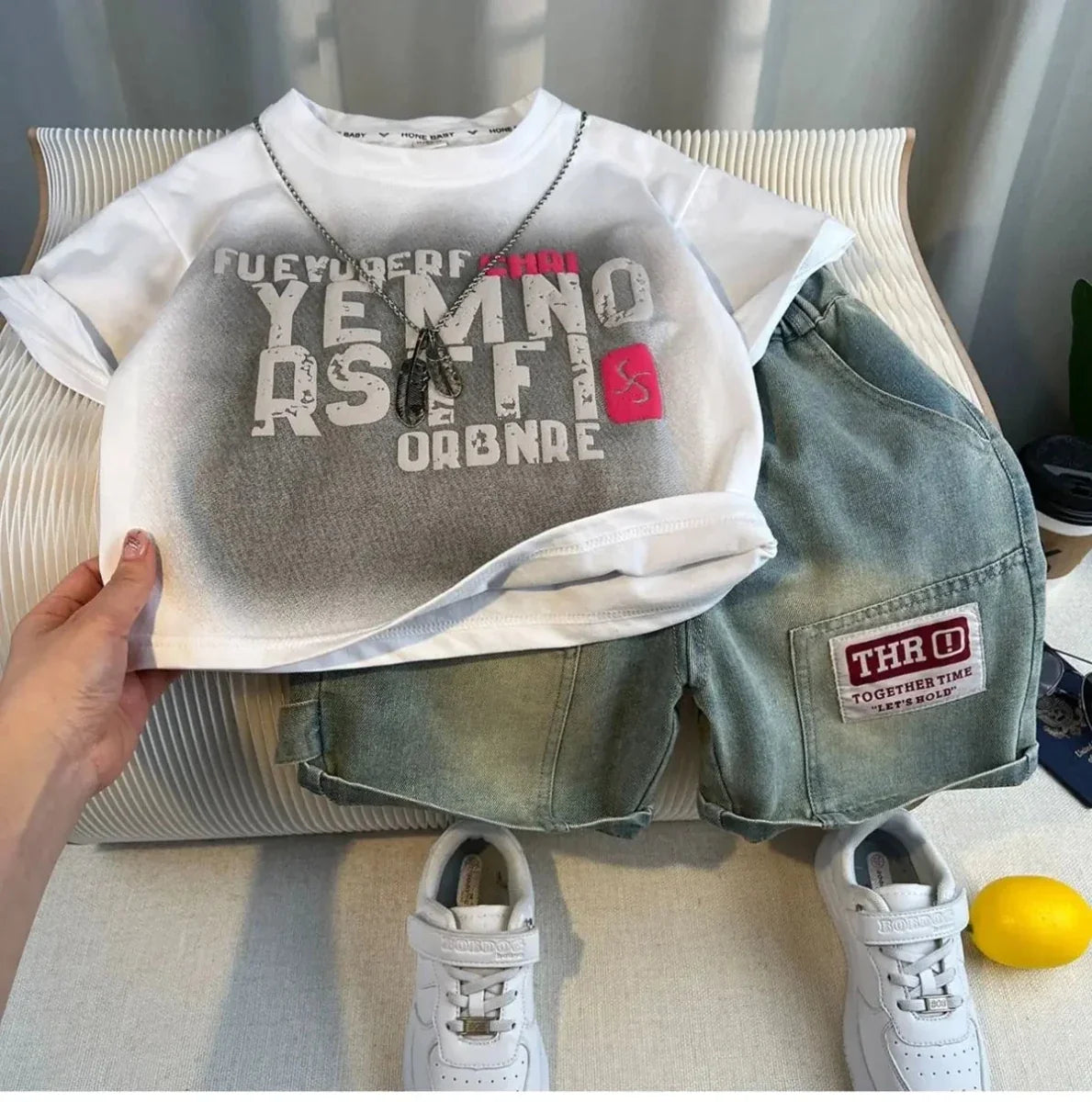 Korean Children Summer - Korean Children's Summer Clothes Kids Set Outfits Boys 2025 Handsome Sleeveless&Short Sleeved