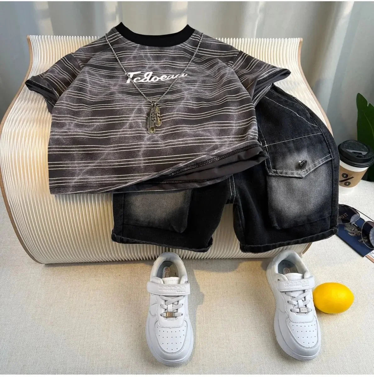 Korean Children Summer - Korean Children's Summer Clothes Kids Set Outfits Boys 2025 Handsome Sleeveless&Short Sleeved