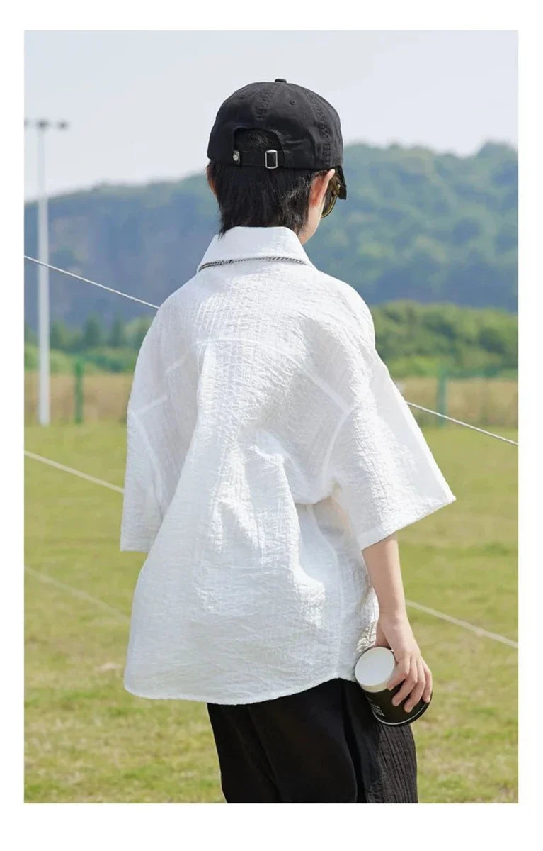New Children Summer Thin Short Sleeved Shirt Shorts Two Piece Set Children Stylish Clothing Trend - Boys Summer & Party