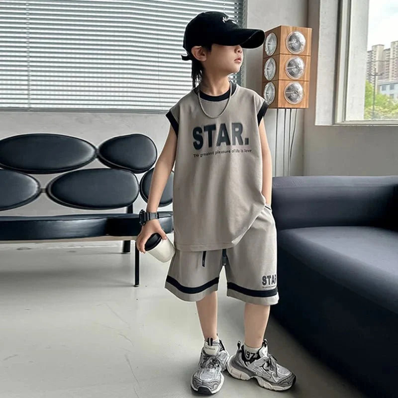 New Children Sets - New Children's Sets Teenager Basketball Sportswear Top+Shorts 2Pcs Big Kids Clothing Outfits - Boys