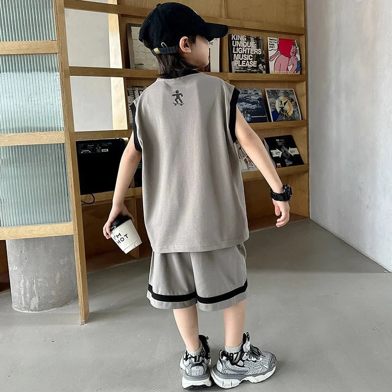New Children Sets - New Children's Sets Teenager Basketball Sportswear Top+Shorts 2Pcs Big Kids Clothing Outfits - Boys