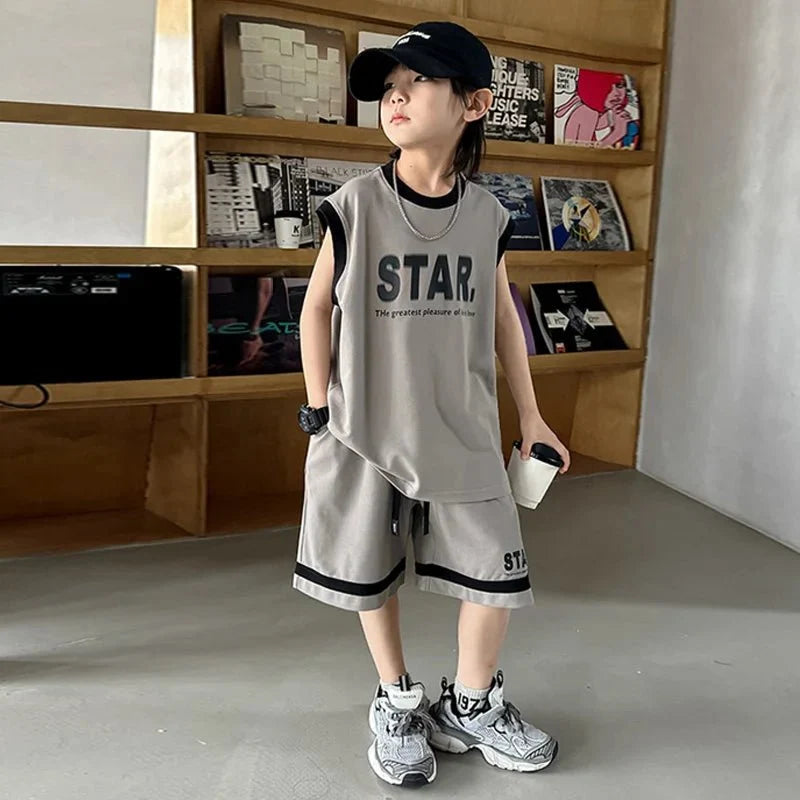 New Children Sets - New Children's Sets Teenager Basketball Sportswear Top+Shorts 2Pcs Big Kids Clothing Outfits - Boys