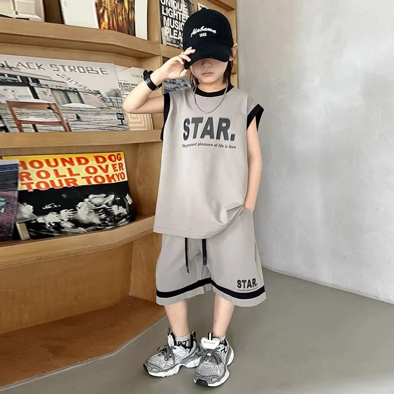 New Children Sets - New Children's Sets Teenager Basketball Sportswear Top+Shorts 2Pcs Big Kids Clothing Outfits - Boys