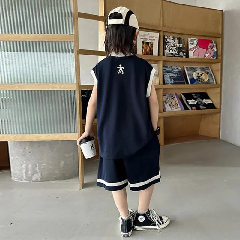 New Children Sets - New Children's Sets Teenager Basketball Sportswear Top+Shorts 2Pcs Big Kids Clothing Outfits - Boys