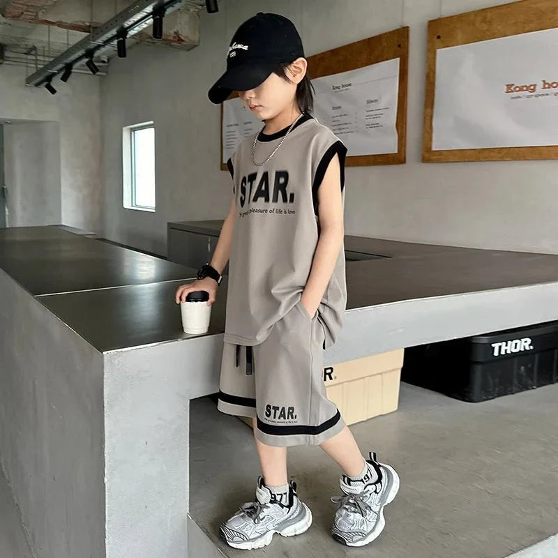 New Children Sets - New Children's Sets Teenager Basketball Sportswear Top+Shorts 2Pcs Big Kids Clothing Outfits - Boys