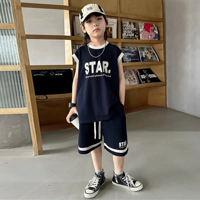 New Children Sets - New Children's Sets Teenager Basketball Sportswear Top+Shorts 2Pcs Big Kids Clothing Outfits - Boys