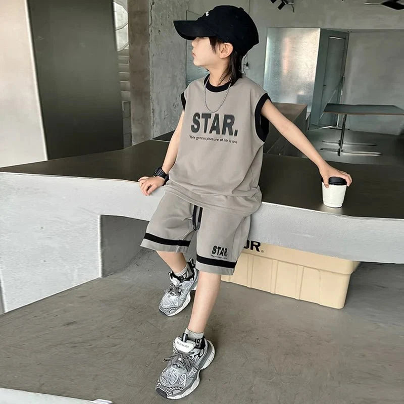 New Children Sets - New Children's Sets Teenager Basketball Sportswear Top+Shorts 2Pcs Big Kids Clothing Outfits - Boys