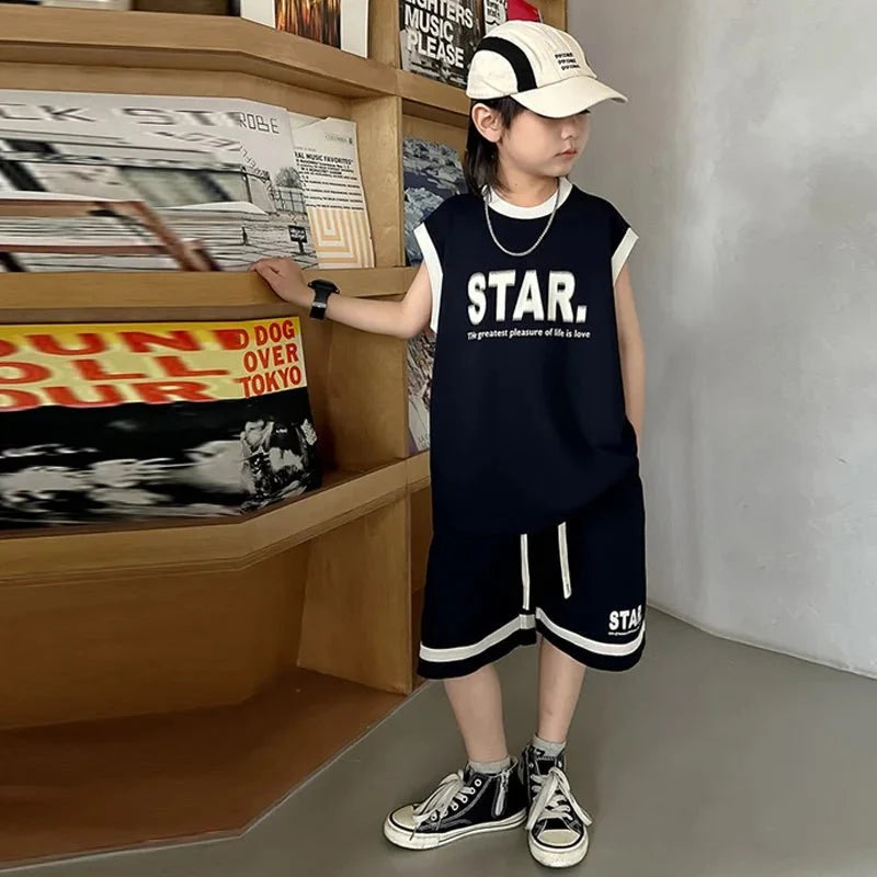 New Children Sets - New Children's Sets Teenager Basketball Sportswear Top+Shorts 2Pcs Big Kids Clothing Outfits - Boys