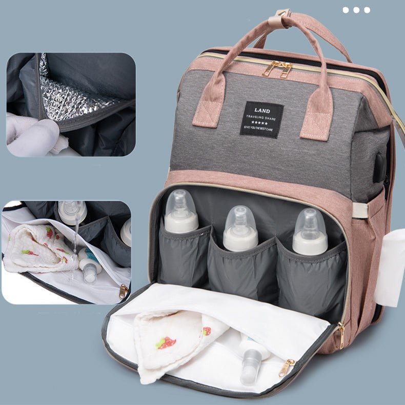 New Mummy Baby Crib Backpack Large Capacity Out Milk Insulated Bag Women - BaBy's World