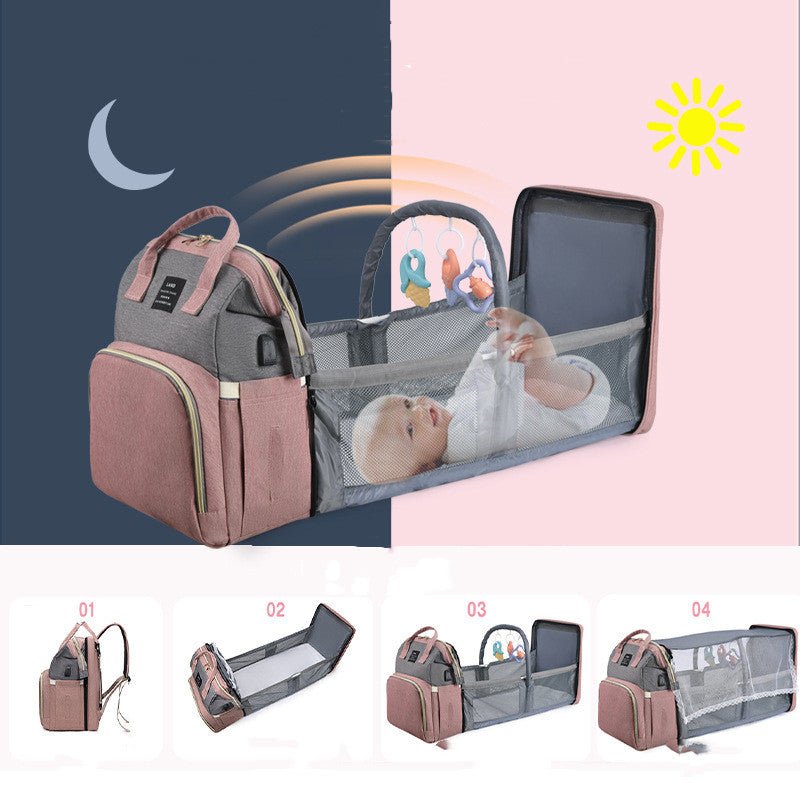 New Mummy Baby Crib Backpack Large Capacity Out Milk Insulated Bag Women - BaBy's World