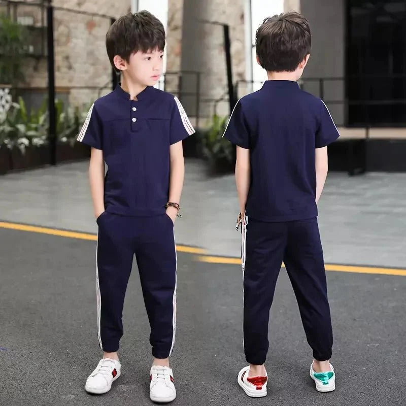 New Summer Boys Clothing Sets Children T-shirt Short Sleeve +Pants Set Two Pieces Set Kids Baby Boys Clothes 6 8 10 Years