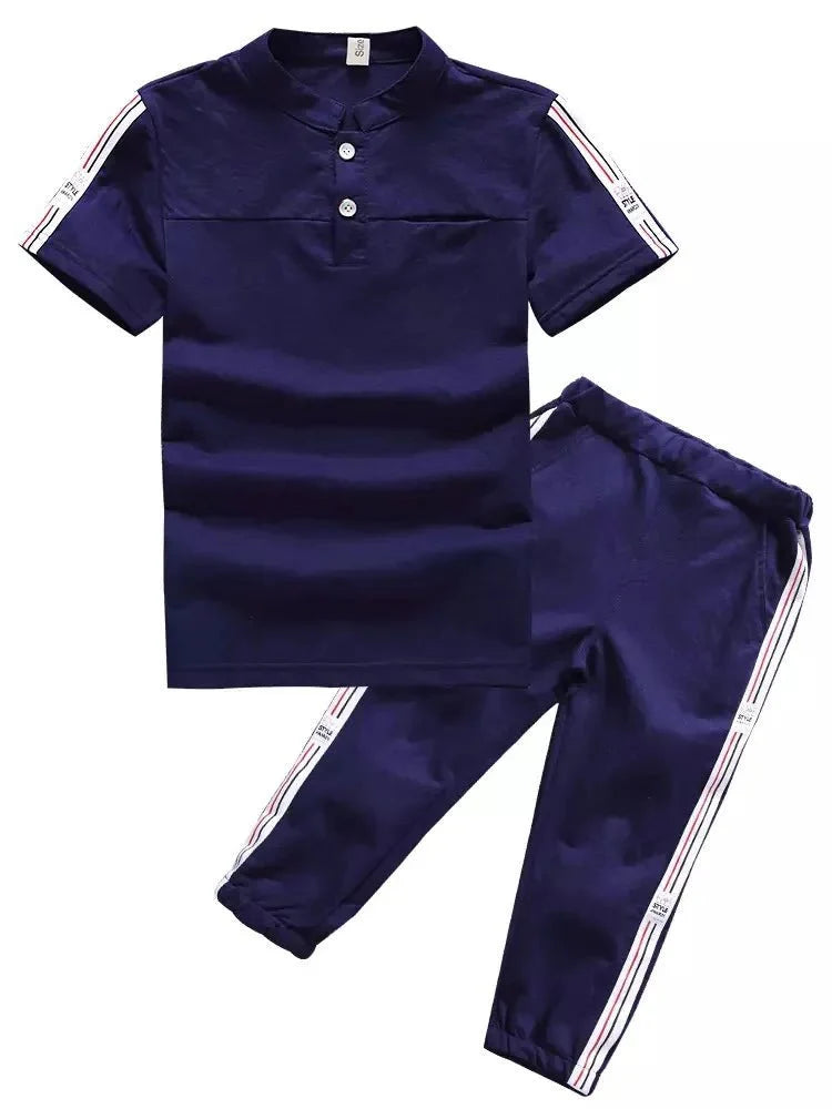 New Summer Boys Clothing Sets Children T-shirt Short Sleeve +Pants Set Two Pieces Set Kids Baby Boys Clothes 6 8 10 Years