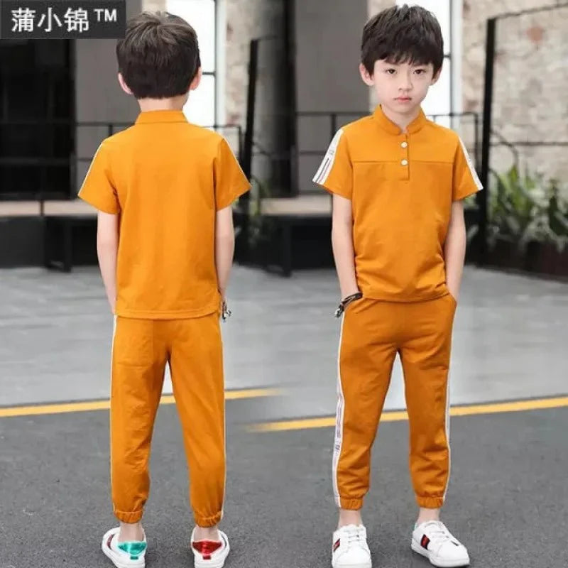 New Summer Boys Clothing Sets Children T-shirt Short Sleeve +Pants Set Two Pieces Set Kids Baby Boys Clothes 6 8 10 Years