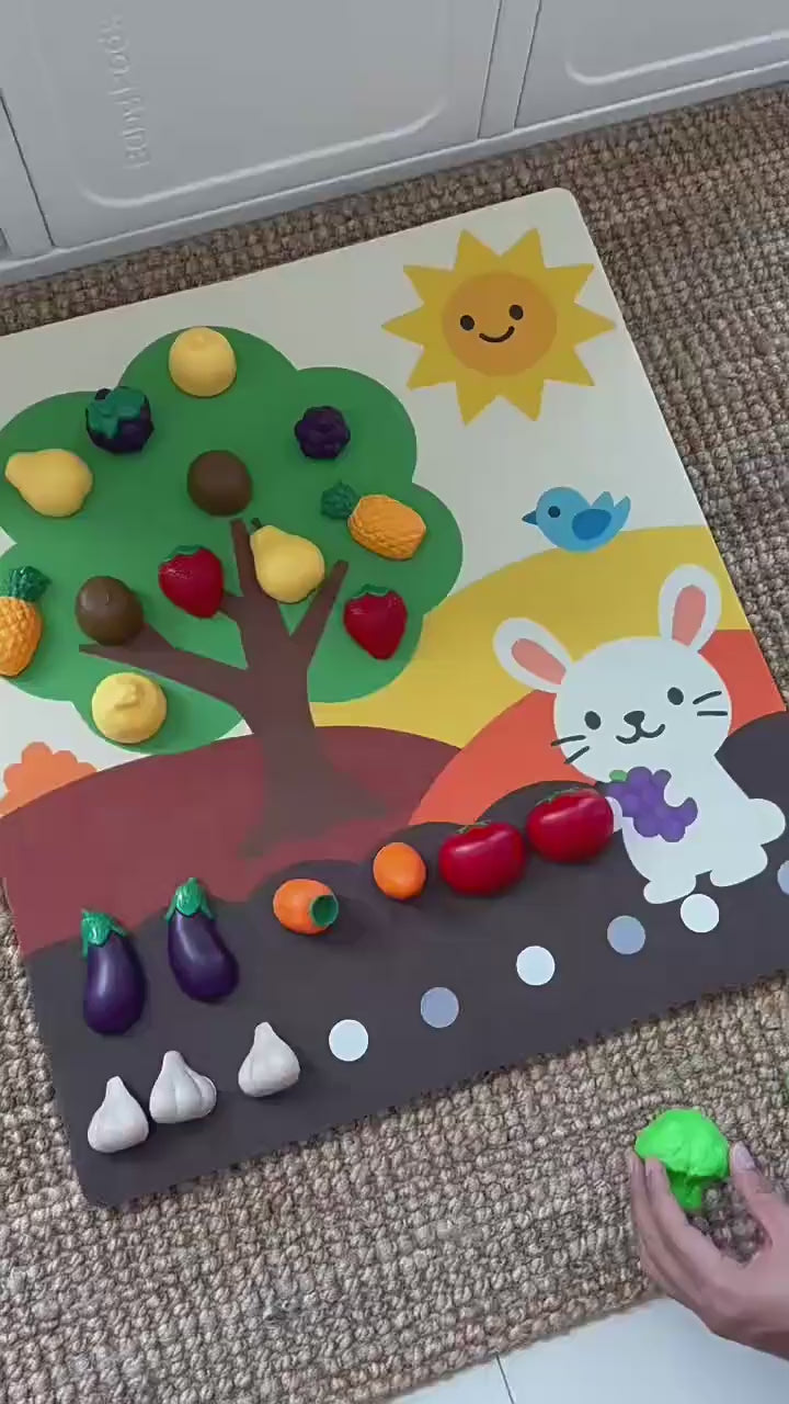 Fruit Cutting Fun Felt Board Busy Board Baby Montessori Early Education Educational Toy Board Fruit Picking Fun Learning Board video 1