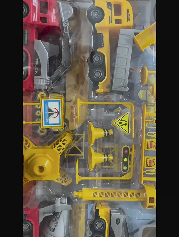 Construction Vehicle Fire Truck Toy Set Toy Car Pull-Back Car Kindergarten Training Institution Gift Boy Toy video 1