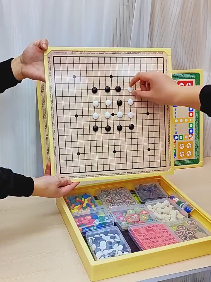 Flying Chess Gobang Children's Early Education Educational Checkers Magnetic Suction Multifunctional Game Board One Chess Primary School Students video 1