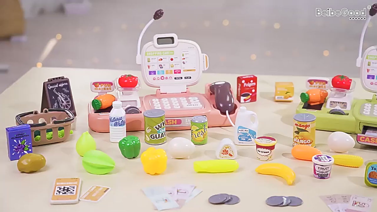 Cross-Border Children's Play House Toy Supermarket Cash Register Role-Playing Mini Simulation Convenience Store Checkout Model video 1