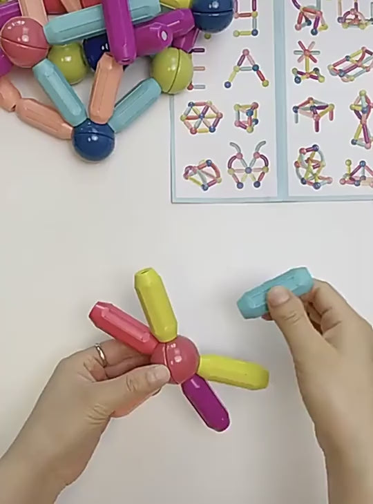 Cross-Border Magnetic Sticks Children's Early Education Educational Toys Intelligence Development Versatile Magnetic Building Blocks Dropshipping Magnetic video 1
