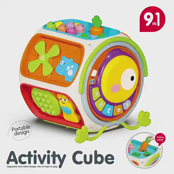 Cross-border Infant Polyhedron Hand-clapped Drum Baby Music Clap Drum Nine-sided Body Early Education Puzzle Toys for 0-3 Years video 1