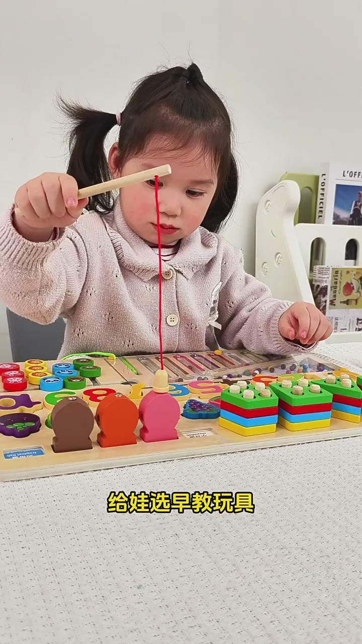 Montessori Toys Educational Early Learning Aids Geometric Matching Puzzle for Infants and Children, Thinking Assembly Blocks for Babies Aged 0-3, Gift Building Blocks video 1