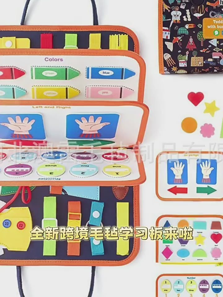 Cross-border Felt Learning Board Busy Board New Hot Selling Children Early Education Intelligence Development Felt Busy Board Toys video 3