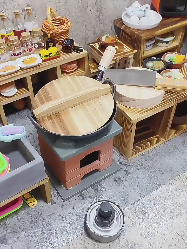 Children's mini kitchen toys can really cook house cooking wooden full set of simulation kitchenware suit manufacturers wholesale video 2